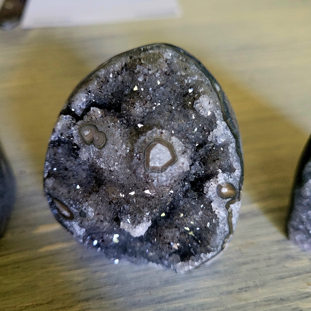 Uraguayan Amythyst Druzy Freeform 3pc Set - Picture 6 of 7